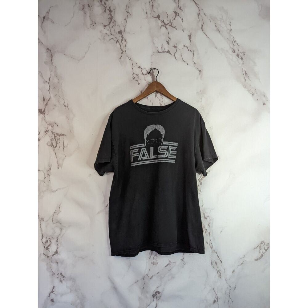 The Office T Shirt Mens XL FALSE Dwight Tee Black Ripple Junction Cotton